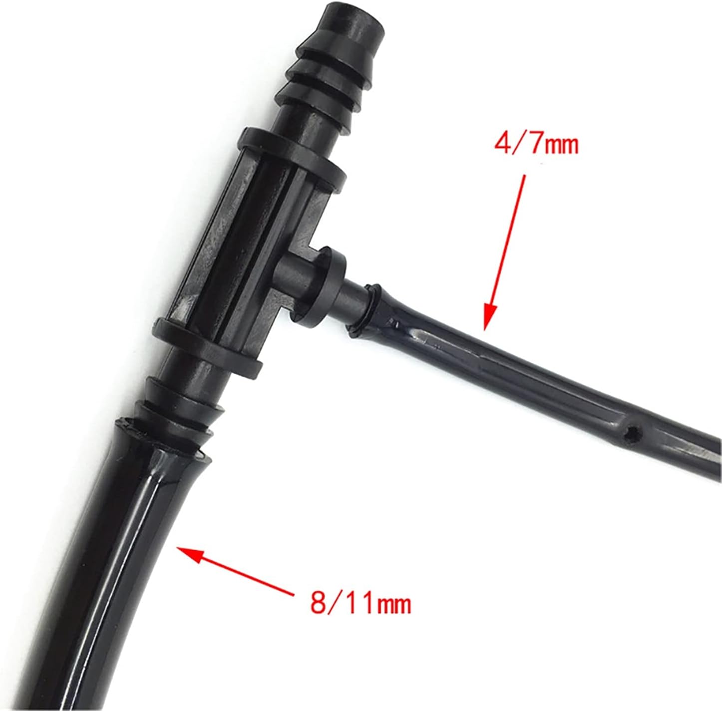Kitchen Garden Hose 10 Pieces of Tee Connector for 8/11 Mm Pipe Replacement 4/7 Mm Barb Connecting Pipe Tee for Wateirrigation System It056