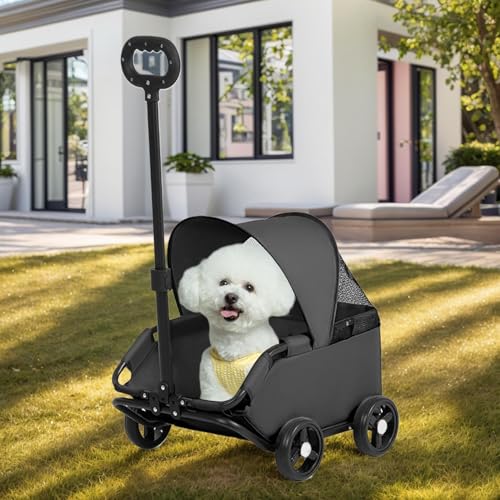 Poussette pliable avec maille respirante pour voyager avec un chiot au parc