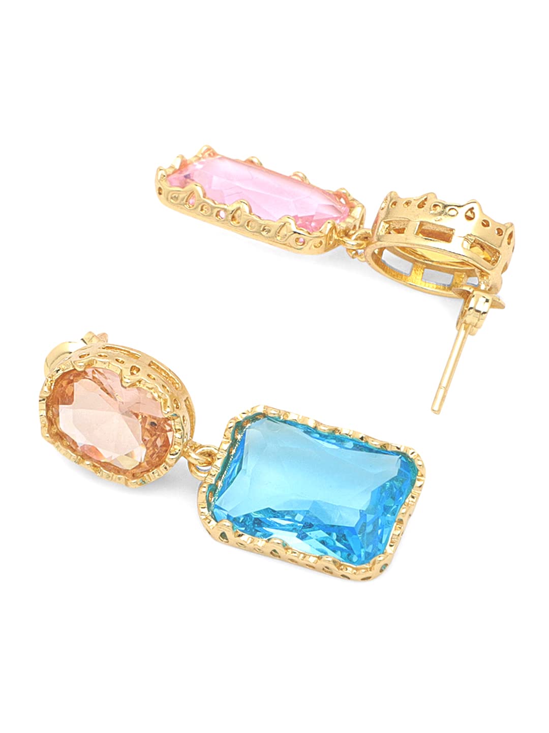 Crystal Drop Earrings Gold-toned Glamour Spark Drop Earrings