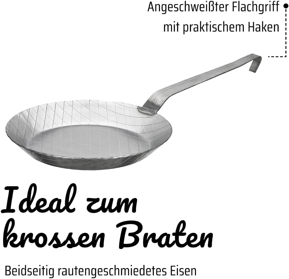 GSW Gastro Pan Set Traditional Forged Iron 2 Pieces Silver