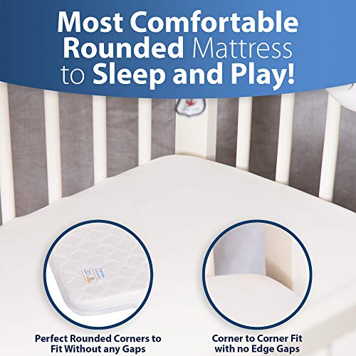 Sleepah Pack And Play Mattress Tri-Fold Double Sided Pad (Firm For Babies) & Soft Memory Foam (For Toddlers) Play Yard Mattress Pad Fits Most Pack N Play Playpens Cribs Foldable With Cary Bag #TOP3