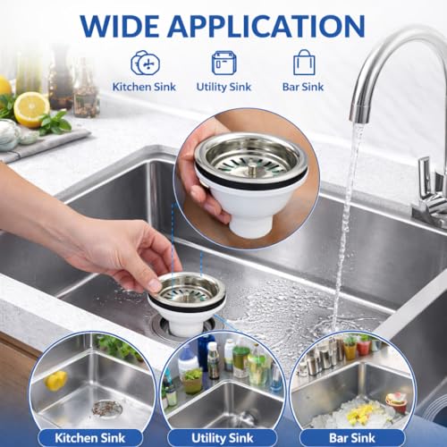 Image of Stainless Steel Kitchen Sink Waste Coupling Set For Kitchen /Utility| Sink-Mounted, Washable & Reusable, Heavy-Duty, Leak Rust Resistant Sink Drain | Easy Installation | Design (Pack of 2)