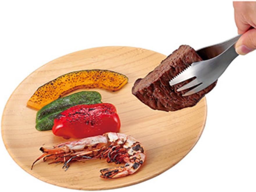 Captain Stag UG-3268 Spoon Fork Knife Tongs Solo Cutlery Tongs Multifunctional Cutlery Length 7.5 inches (19 cm) Stainless Steel Storage Bag Included