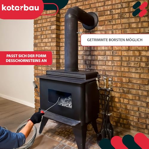 KOTARBAU® Schornsteinbesen Aus Kunststoff 100 mm Kaminbesen Plewa Keramik Edelstahl Rohr Rußbesen Kaminbürste Edelstahlkamin Kaminreiniger