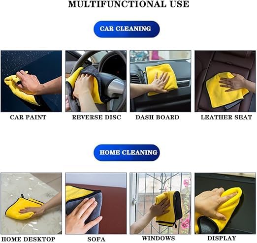 Image of Microfiber Cloth Towel 500 GSM, 40x40 Pack of 2, for Cycle Car Bike Automobile Dust Exterior Parts Bonut Surface Components Cleaning Cloth for Home Cleaning