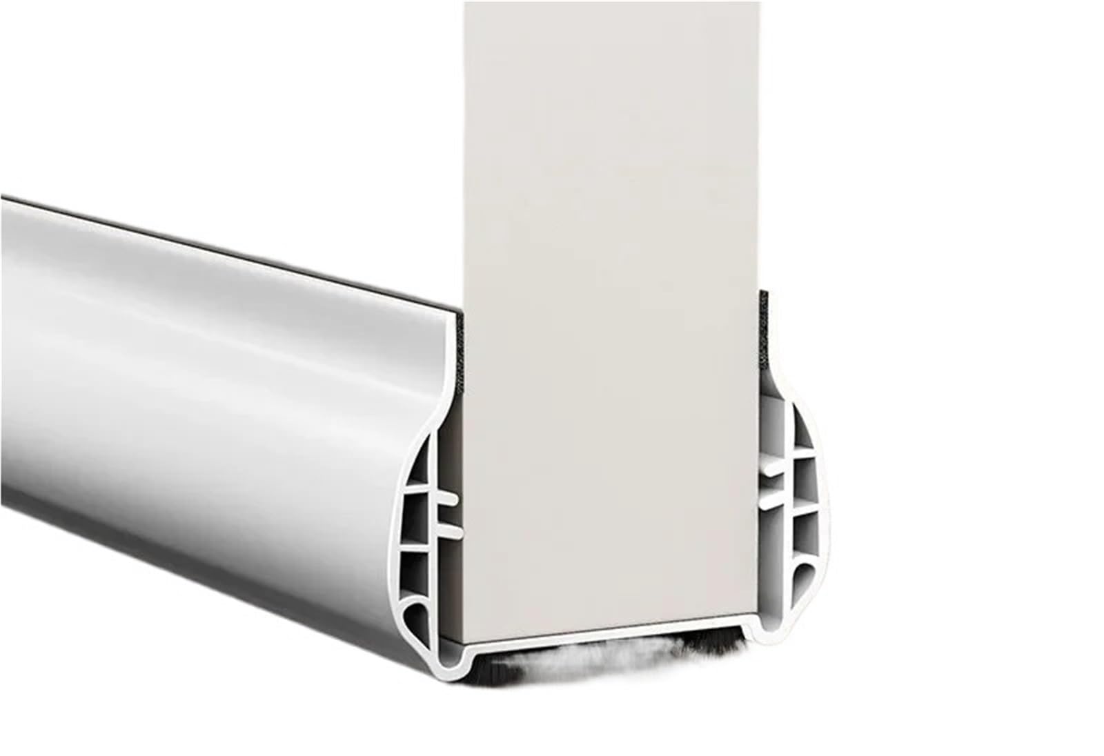 Draft Excluder For Doors Door Bottom Sealing Strip With Wool-belt Wind-proof Dustproof Under Door Draft Stopper Self Adhesive Soundproof Seam Stripping(White)
