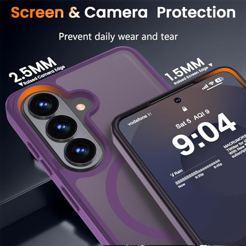 Image of WRJ Magnetic Case for Samsung Galaxy S23 6.1-Inch,Matte Dark Purple