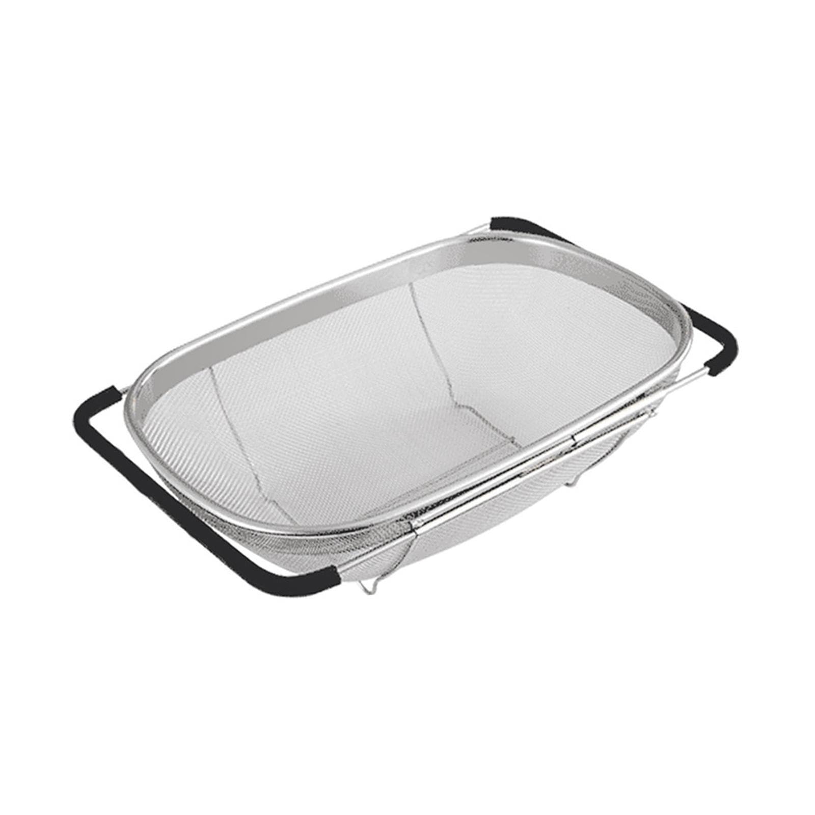 PIXZCSA Collapsible Drain Rack Stainless Steel for Efficient Straining Rinsing Fruits and Vegetables Kitchen Strong Load Bearing Stainless Steel Sink Drain, 18x27x11cm