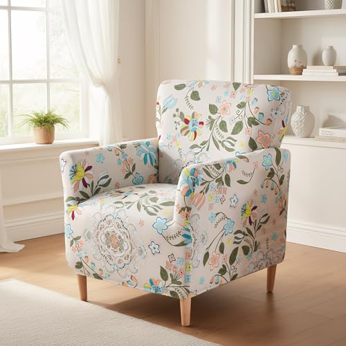 LiveGo Housse de fauteuil de banquet extensible, en tricot avec accoudoirs, antidérapante, imperméable, pour salon, bureau, réception et protection de meubles d'animaux domestiques (couleur D)