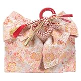 [京のみやび] 七五三 女の子 結び帯 作り帯 金襴 7才向 白 桜