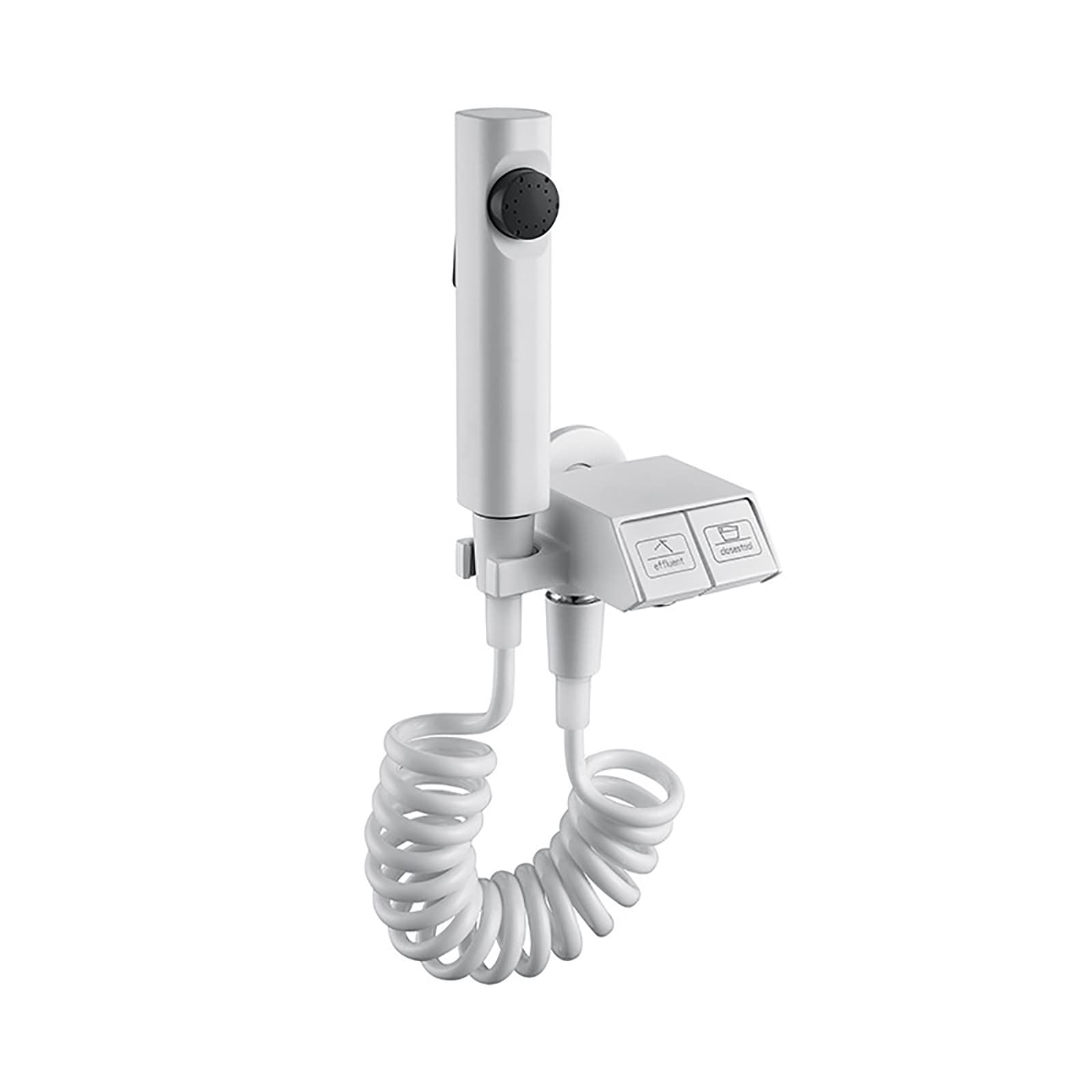 Douchette WC Kit Complet, Douchette Toilette WC Laiton Bidet Toilette Douchette pour L'hygiène Personnelle Quotidienne Blanc Pulvérisateur de Bidet à Main
