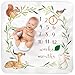 Couverture Bébé Monthly Milestone - Lit Enfant Aquarelle Forêt Crèche Tapis De Sol - Meilleur Cadeau Naissance Personnalisé Unisexe Nouveau-né Fond Photo - Cadeau Baby Shower