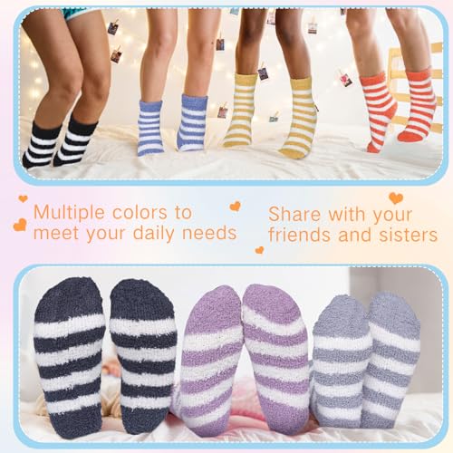 Image of Hicarer 36 Pairs Thicker Warm Fuzzy Socks for Women Bulk Plush Mother's Day Gift Slipper Socks Adult