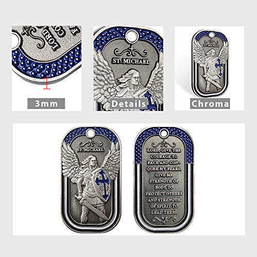 Police Officer Prayer Challenge Coin St Michael The Archangel Dog Tag Necklace Pendant Jewelry4