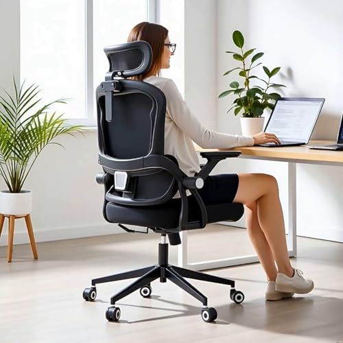 Monhey Ergonomischer Bürostuhl Schreibtischstuhl, Schwarz – Ansicht 1