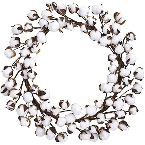 Nearly Natural 20" Cotton Ball Wreath Cover