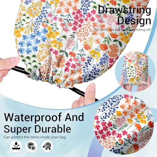 Image of Grip Bags for Gymnasts Plant Flowers Small Drawstring Gym Storage Pouch for Gymnasts