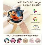 LIGE Smartwatch Damen mit Telefonfunktion, 1.43" AMOLED Fitnessuhr, IP68 Wasserdicht, 180+ Ziffernblätter Smart Watch, Menstruationszyklus, Armbanduhr für Android iOS, Schrittzähler, Pulsuhr, Rosegold – Bild 2
