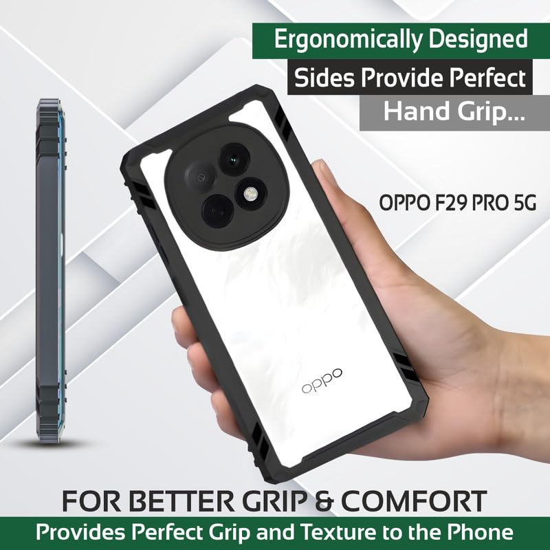 Image of AIBEX Crystal Clear Back Cover Case for Oppo F29 Pro 5G | Transparent Shockproof Bumper | Slim 360 Protection | Non-Yellowing PC & TPU Back Case