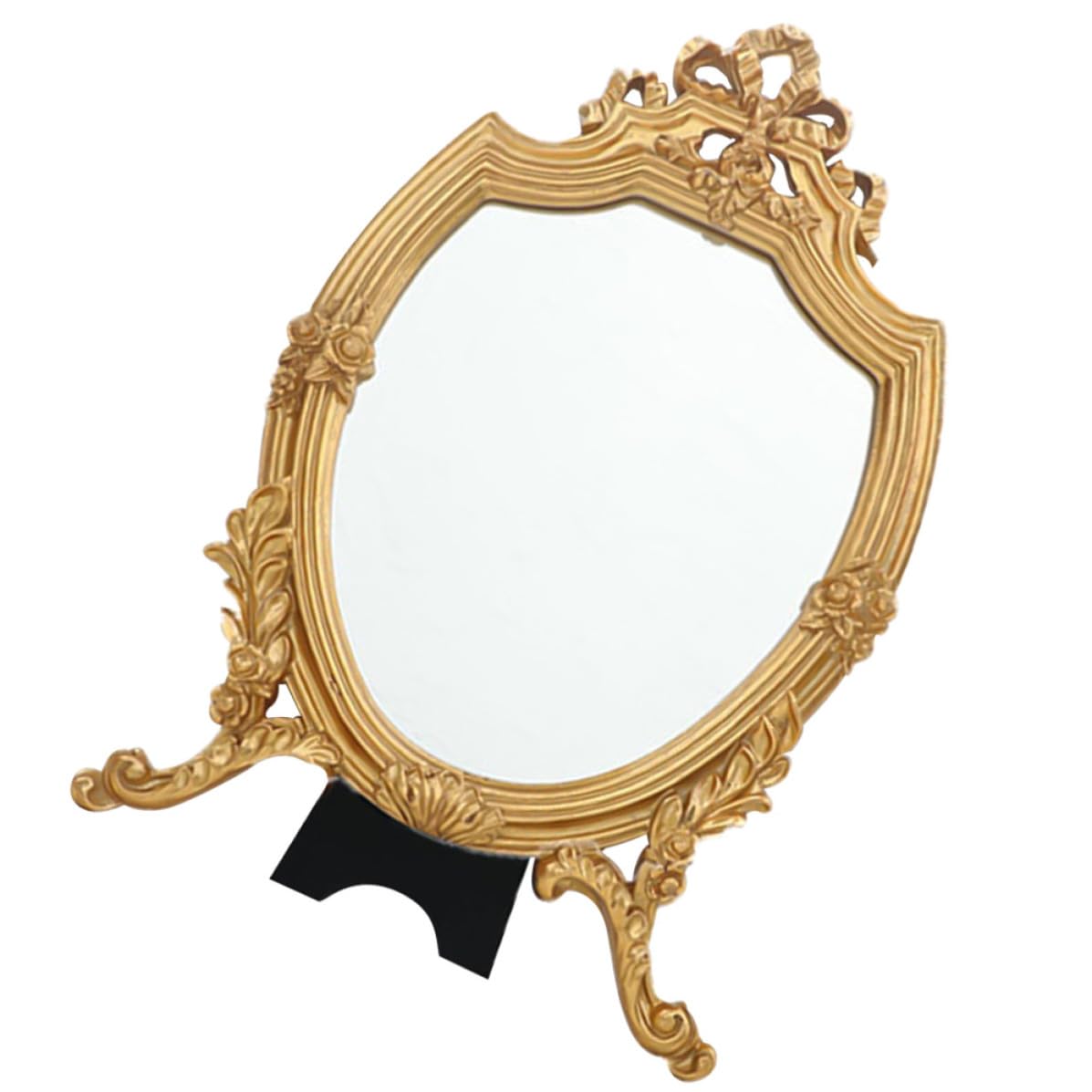 Espejo retro elegante dorado HOOWIFFY de resina vintage resistente al óxido