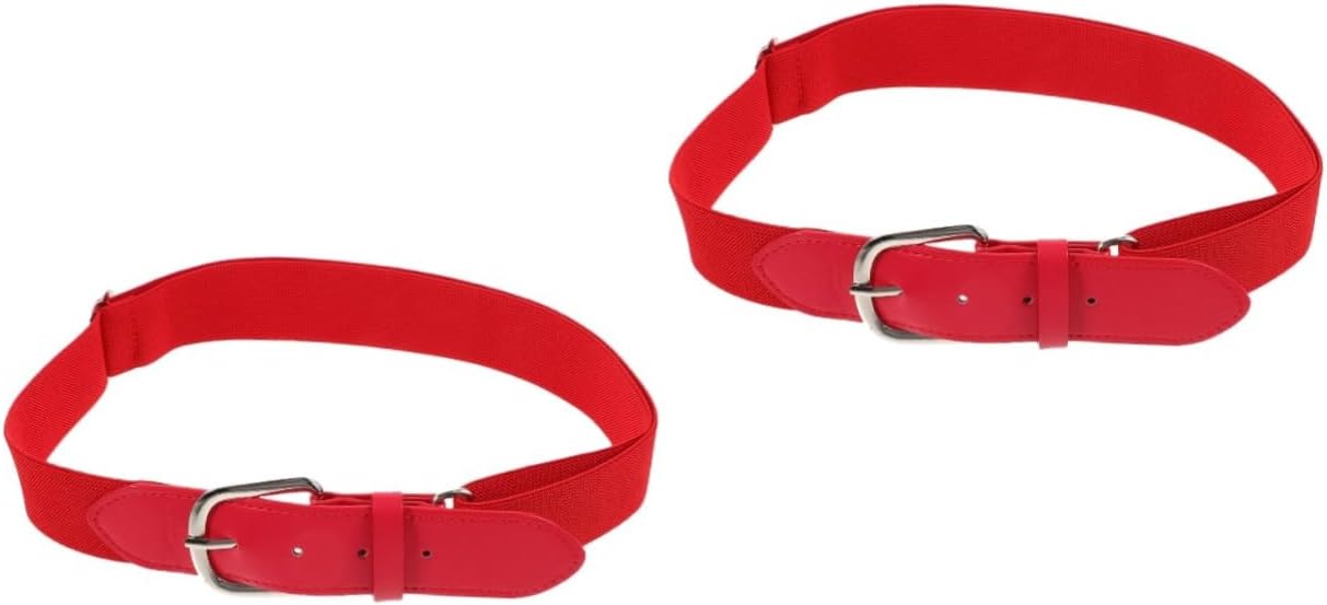 2pcs Youth Adjustable Elastic Baseball Belt Stylish Softball Belt for Boys and Girls Buckle Comfortable Fit for Active Sports