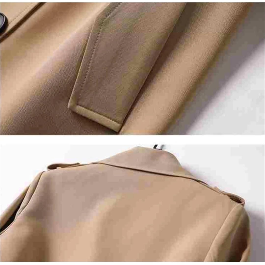 Cappotto da donna con cintura slim fit doppio petto medio lungo trench coat