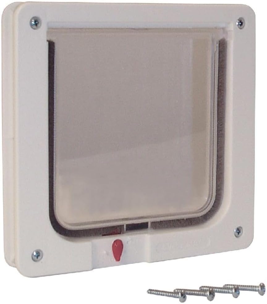 Cat Flap Door with 4 Way Lock, 6.25" x 6.25" Flap Size