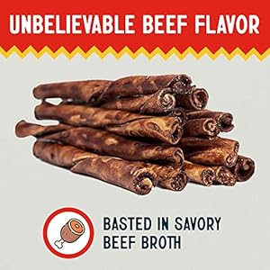 Canine Chews Small Rawhide Twists for Dogs – Pack of 100 5″ Beef Flavored Rawhide Sticks for Small Dogs & Puppies – Protein Dense Beef Flavored Rawhides for Dogs – Natural Dog Rawhide Sticks