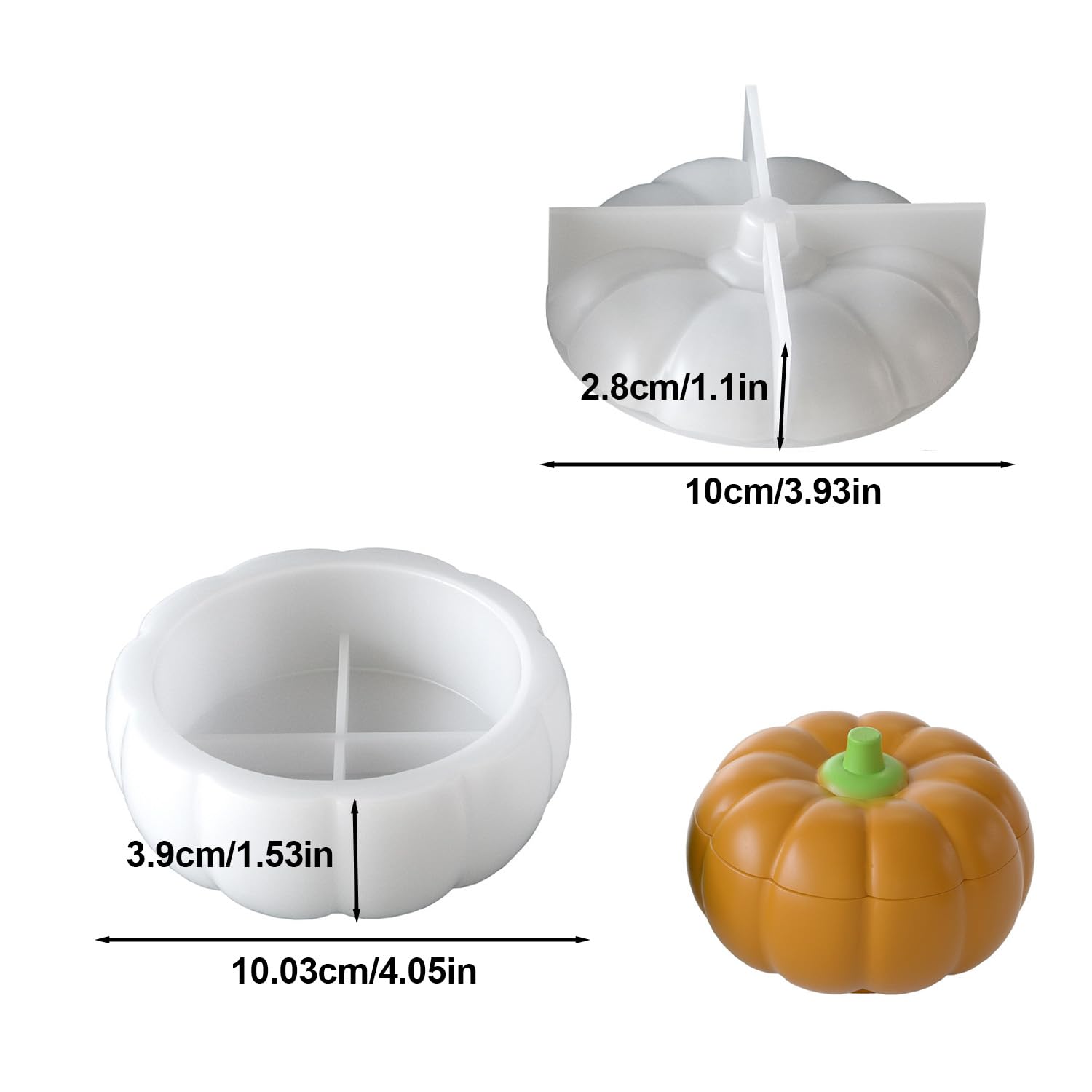 3 Pieza Molde de Calabaza En Resina, Molde de Calabaza de Halloween