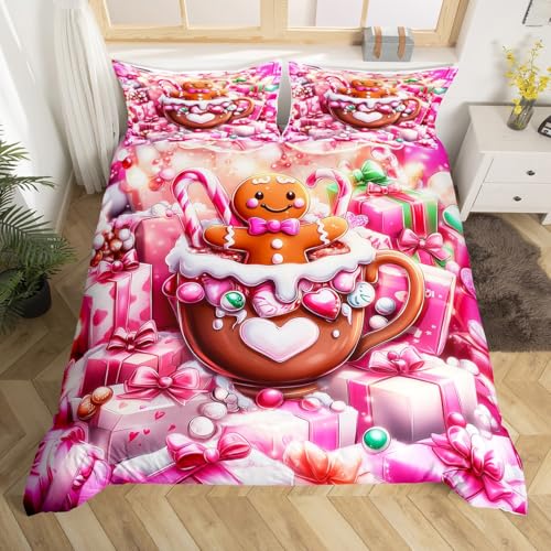 Kawaii Schokolade Lebkuchen Mann Bettbezug für Kinder Mädchen...