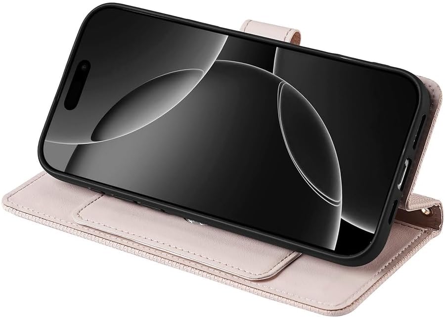 Wallet Case for iPhone 17 Pro Max/17 Pro/Air/17, Long Shoulder Chain Leather All-Inclusive Protection Cover Flip Folio Stand Function Protection Phone Case(Grey,17)