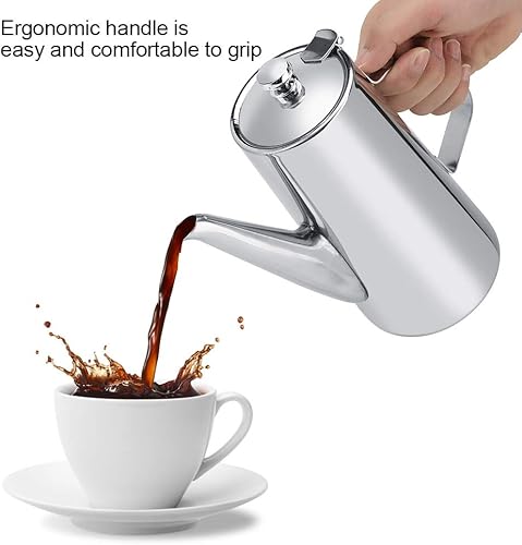 Miniatura 4 de Hervidor de acero inoxidable, 2L de acero inoxidable espesado, elegante tetera para té, café, agua para el hogar, restaurante #2