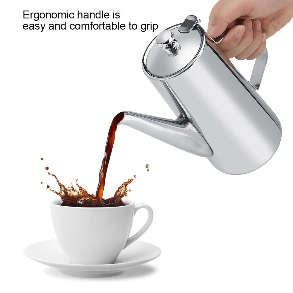 Theiere Marocaine Style moderne, Théière En Acier Inoxydable 2L, Elégante Cafetière Théière Bouilloire En Acier Inoxydable Pour Restaurants, Salles De Conférence, Salon(2L)