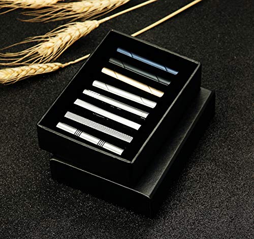 Jstyle 8Pcs Tie Clips For Men, Matte And Shiny Tie Clip Set With Elegant Gift Box, Classic Tie Bar Set For Regular Ties Necktie Wedding Bussiness Anniversary Tie Pin Clips #TOP6