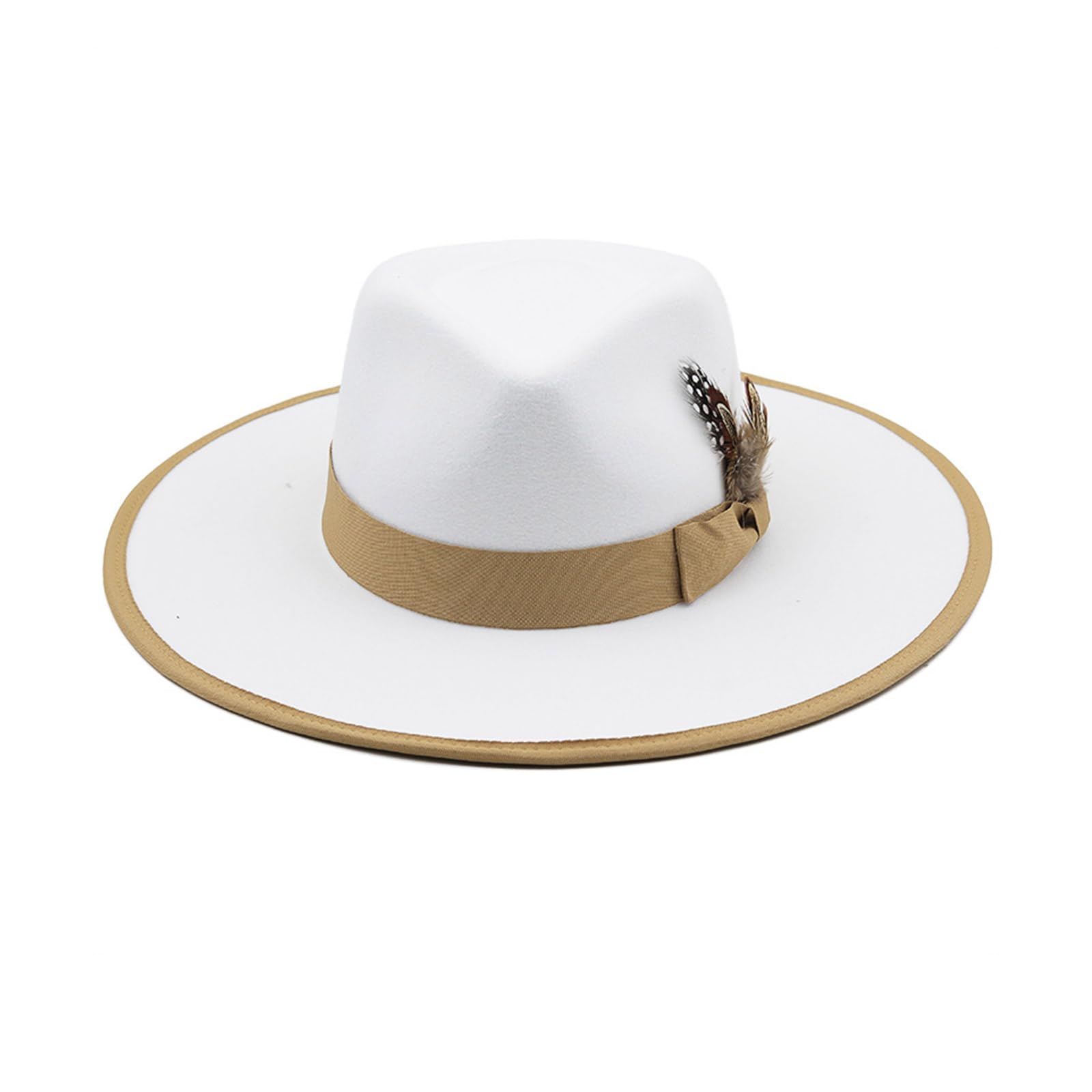 WIDE BRIM PANAMA WOOL FEATHER HAT Crushable Panama Hat Vintage Elegant Fedora Hat For Women  main image 3