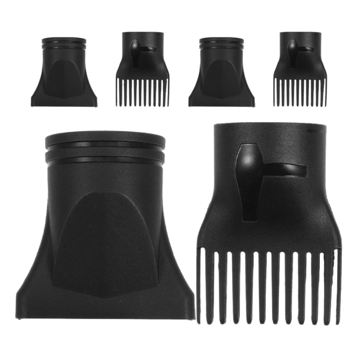 Hair Dryer Diffuser Nozzle Attachments Plastic with Portable Design and Even Heat Distribution 6pcs Black Universal for Travel and Home Use