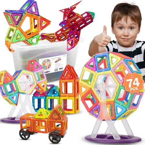 Bloques Construcción Niños Construcciones Magnéticas. Juego Imanes Niños Piezas Magnéticas Niños Azulejos Magnéticos Juguetes Niños a Partir de 3 Años. Juegos Infantiles Educativos