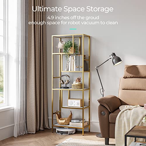 Linsy Home 5-Tier Bookshelf, 68 Inches Metal Industrial Bookcase, Display Rack With Steel Frame, Storage Rack Shelf For Office, Bathroom, Living Room, White #TOP2