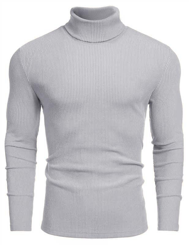 Image of COOFANDY Men's Ribbed Turtleneck Sweater Casual Basic Long Sleeve Knitted Pullover Sweater