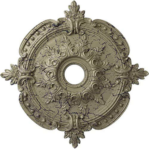 Image of Ekena Millwork CM28BECSC Ceiling Medallion, Castle Stone Crackle