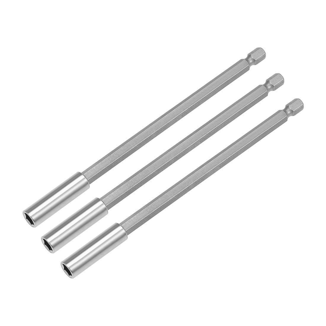 sourcing map 3 Pcs 1/4 Inch Hex Shank by 6 Inch Magnetic Bit Holder Extension, Quick Release Screwdriver Drill Bit Power Tool — image 1