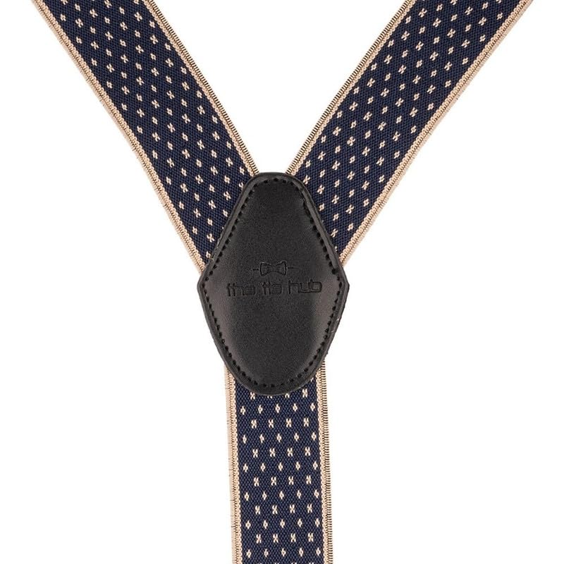 Image of The Tie Hub Suspenders for Men | Slim Clip-On Y-Back Elastic Braces | Adjustable 1.25 Inch | Formal Wedding Office