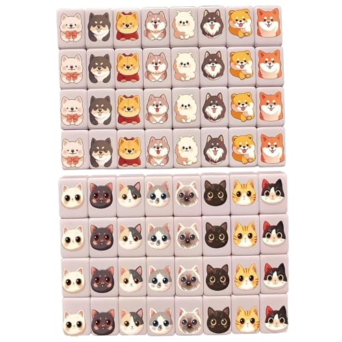 Juego de Mahjong para niños con fichas de memoria de animales y banderas juego de mesa portátil
