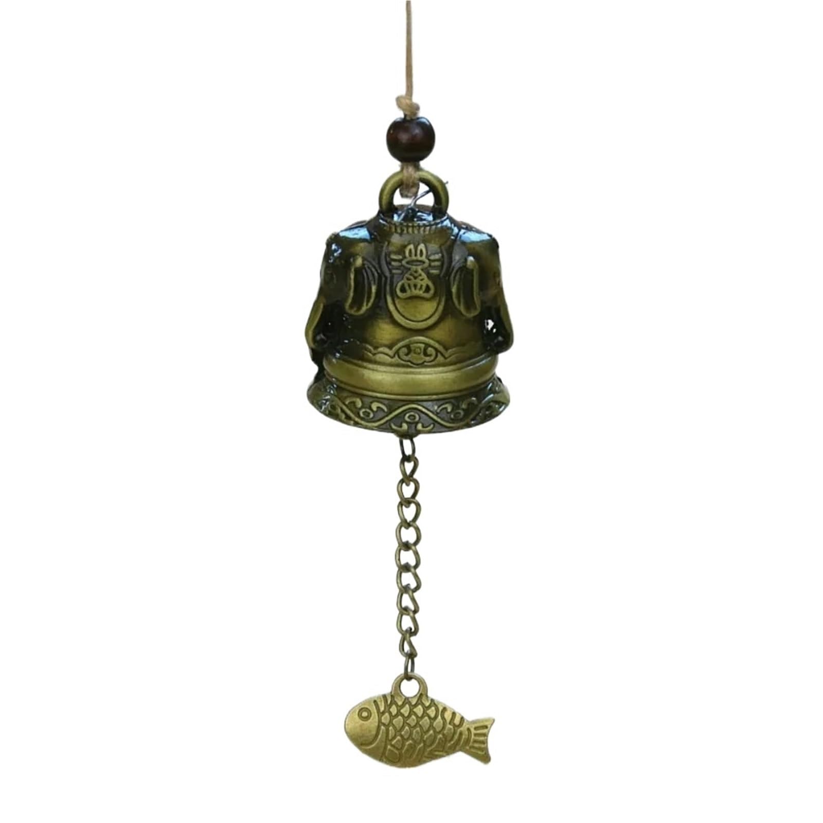 Wind Chimes Wind Chime Handmade Pendant Dragon And Fish Patterned Temple Bell Retro Decoration Wall Hanging(Color-05)