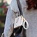 Weewooday Wristlet Bracelet Keychain Wallet for Women Small Silicone Beaded Keyring Purse Leather Card Holder Graduation Gift(Gray)