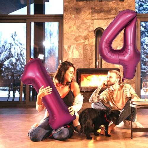 Ballon chiffre 40 bordeaux géant de 101 cm pour décoration festive - 4