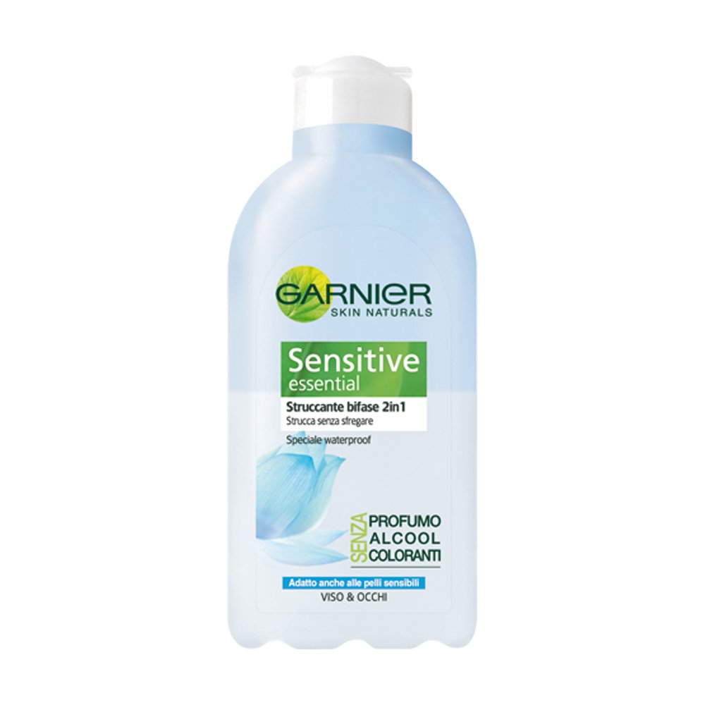Garnier Sensitive Essential - Removedor de maquillaje bifásico 2 en 1 Adecuado también para pieles sensibles
