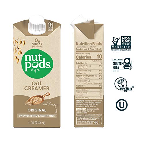 nutpods Oat Original, (3-Pack), Unsweetened Dairy-Free Creamer, Nut-Free Creamer, Made from Oats, Gluten Free, Non-GMO, Vegan, Kosher
