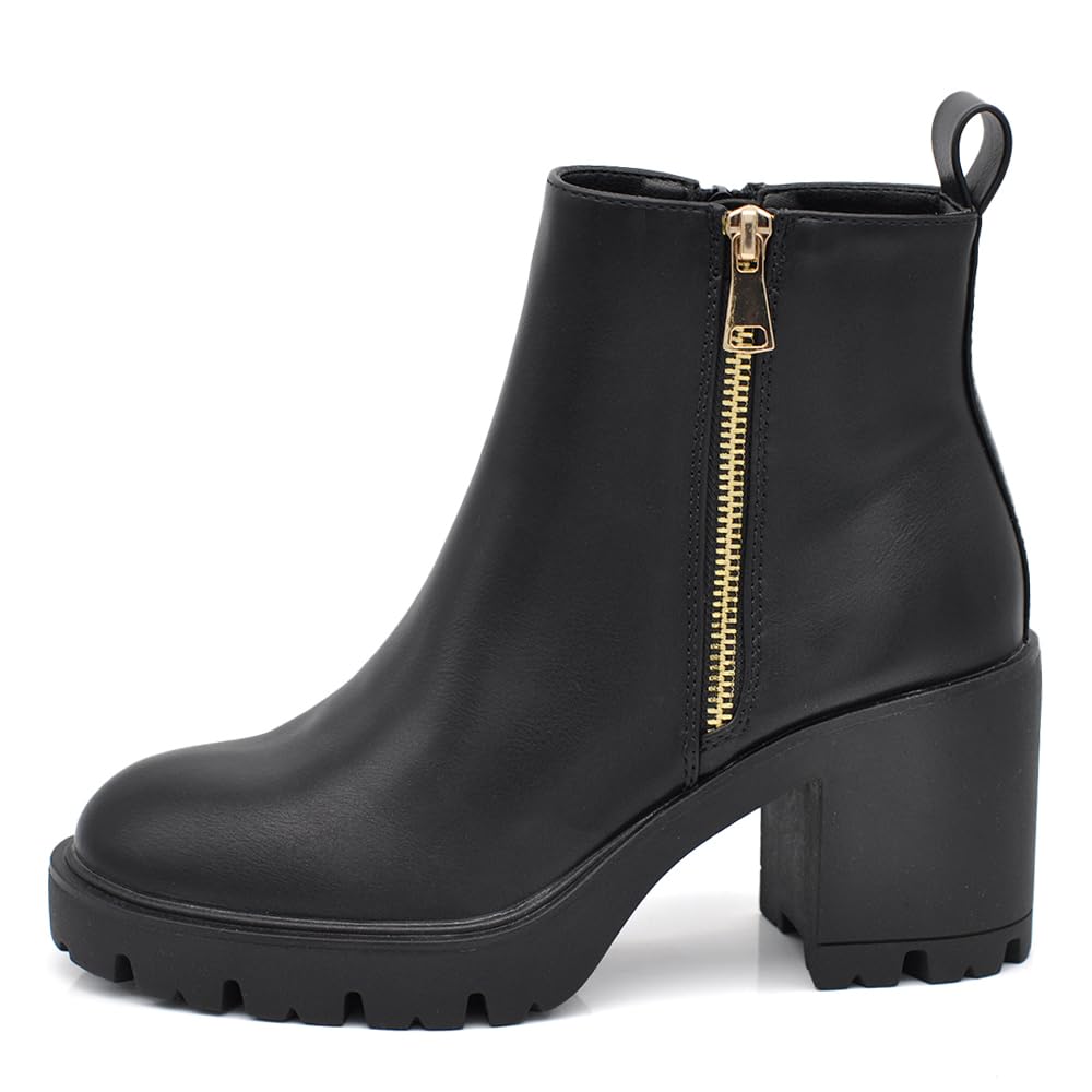 IF Fashion Scarpe da Donna Francesine Ricamo Tacco Grosso Pelle Sintetica CH1990