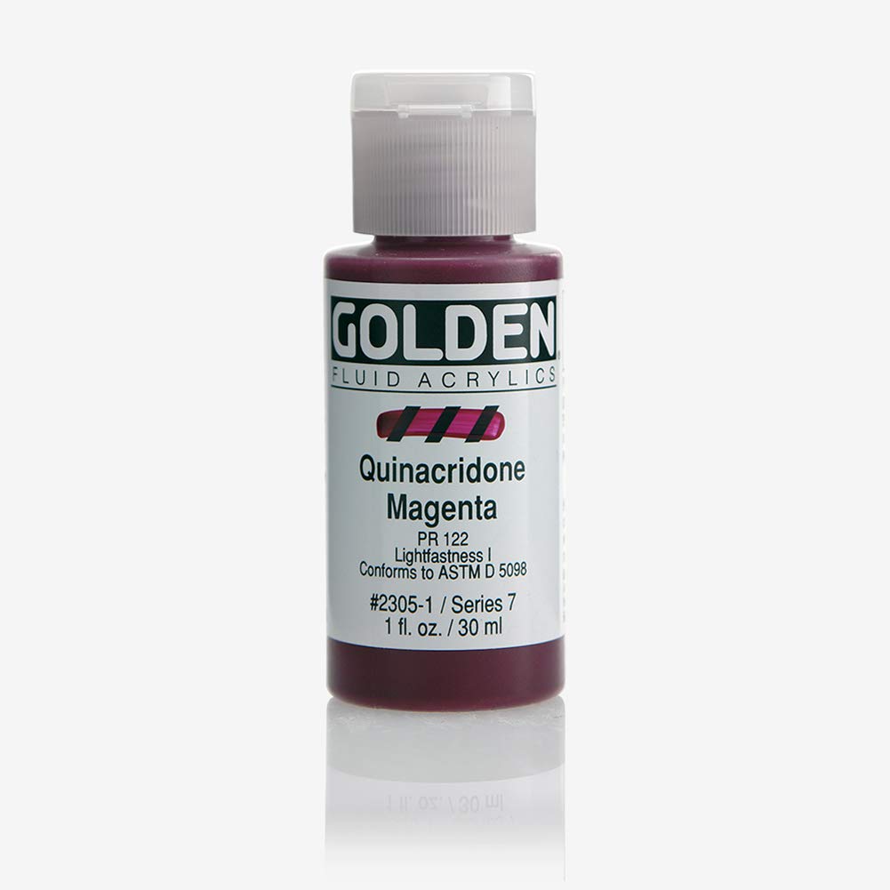 Golden : High Flow : Acrylic Paint : 30ml (1oz) : Quinacridone Magenta